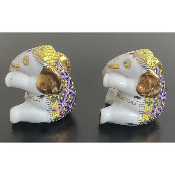 Elephant Salt and Pepper Shakers Collectables India Decor Anthropomorph Vintage - Picture 3 of 9